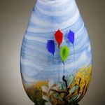 Frankie Valli’s doodle made into a glass vase